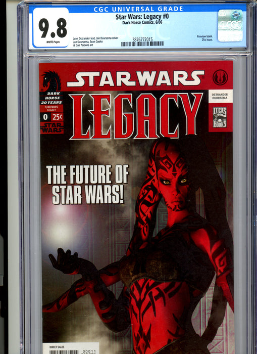 CGC 9.8 Star wars: Legacy #0 Preview Issue