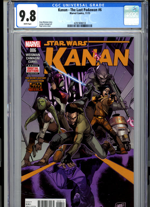 CGC 9.8 Star Wars: Kanan - The Last Padawan #6