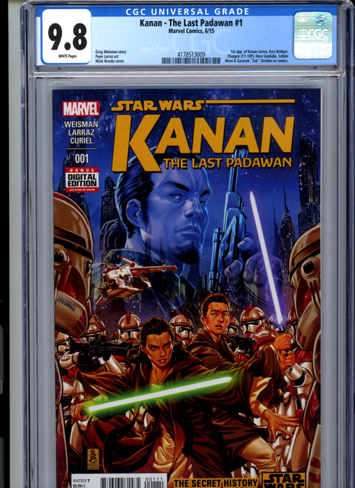 CGC 9.8 Star Wars: Kanan - The Last Padawan #1 1st Kanan Jarrus