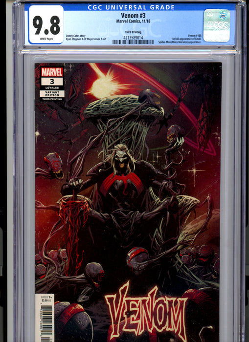 CGC 9.8 Venom #3 3rd Print Variant 1st Full Knull