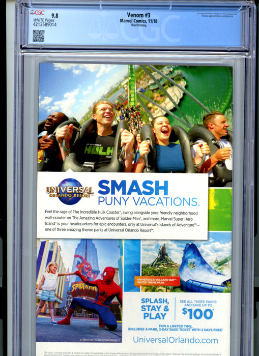 CGC 9.8 Venom #3 3rd Print Variant 1st Full Knull