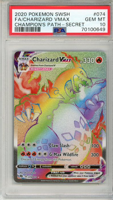 PSA 10 GEM MT Charizard VMAX 2020 Pokemon SWSH 074/073 Champion's Path