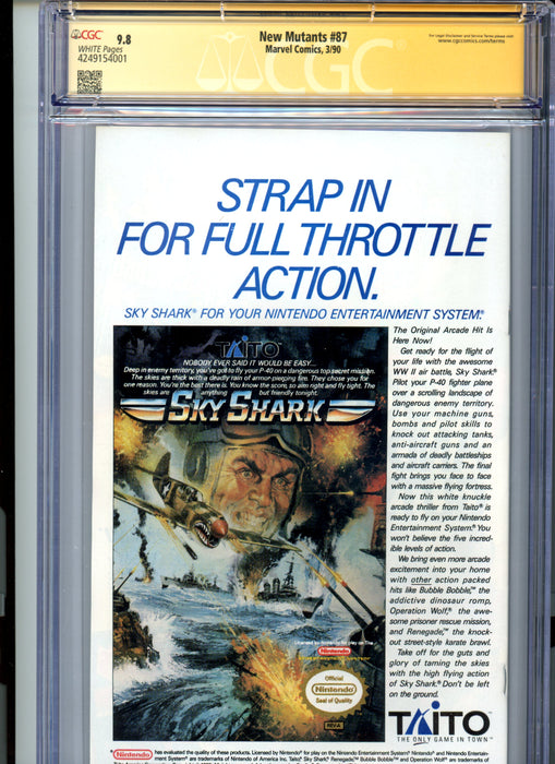 CGC 9.8 Signature Series New Mutants #87 1st Cable. Signed McFarlane & Liefeld