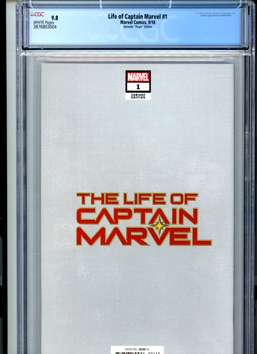 CGC 9.8 Life of Captain Marvel #1 Quesada Virgin Variant