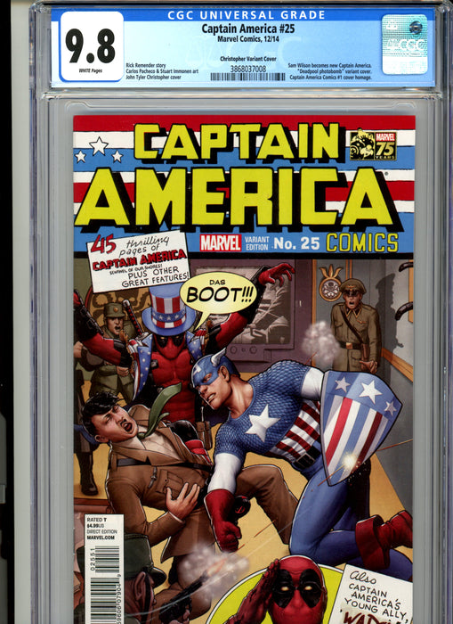 CGC 9.8 Captain America #25 Christopher Variant Sam Wilson Becomes Captain America