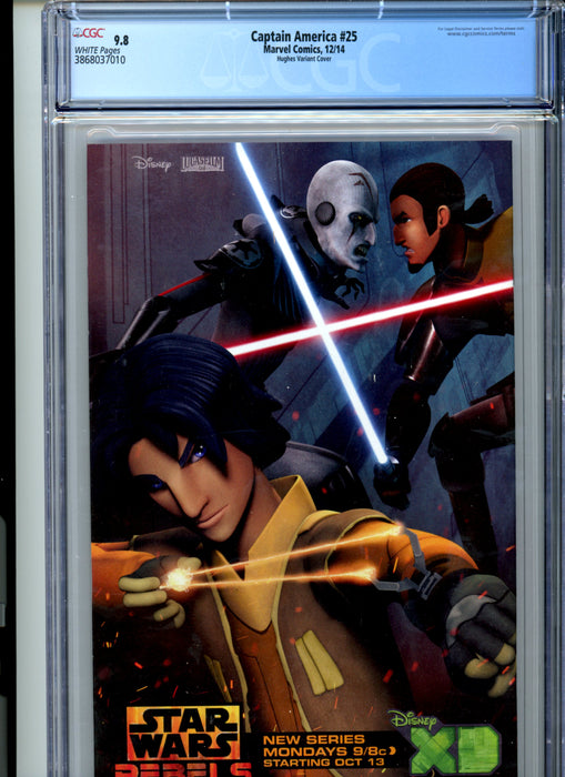 CGC 9.8 Captain America #25 Hughes Variant Cover Sam Wilson Becomes Captain America