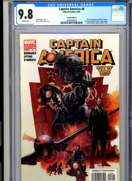 CGC 9.8 Captain America #6 Variant 1st Full App of Winter Soldier