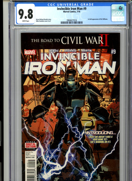 CGC 9.8 Invincible Iron Man #9 1st Full Appearance Riri Williams