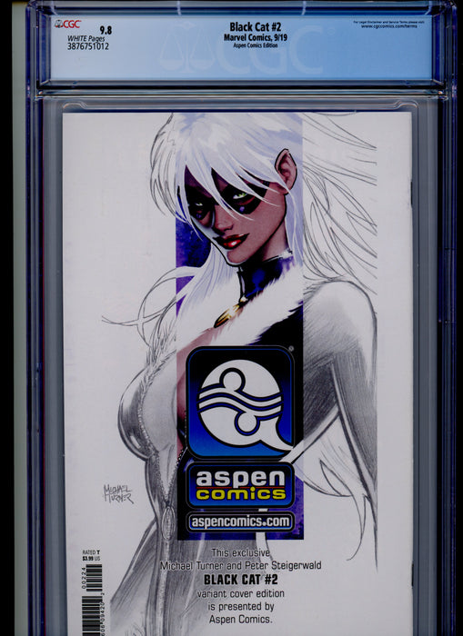 CGC 9.8 Black Cat #2 Aspen Comics Turner Variant