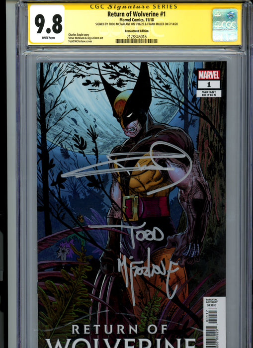 CGC 9.8 Signature Series Return of Wolverine #1 Remastered Signed by Miller & McFarlane