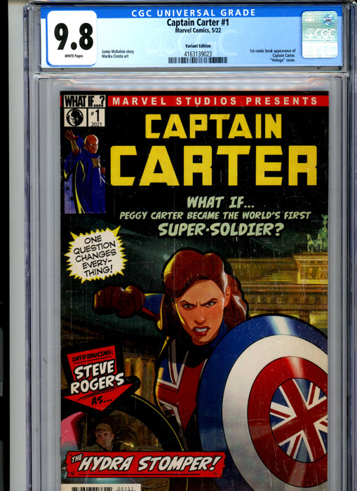 CGC 9.8 Captain Carter #1 Vintage Cover 1st appearance Captain Carter