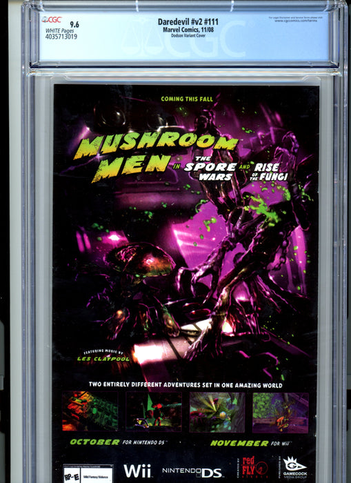 CGC 9.6 Daredevil #v2 #111 Dodson Variant 1st app Lady Bullseye