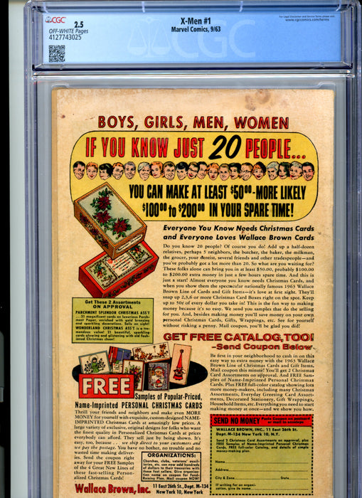 CGC 2.5 X-Men #1 Origin & 1st Appearance of the X-Men & Magneto