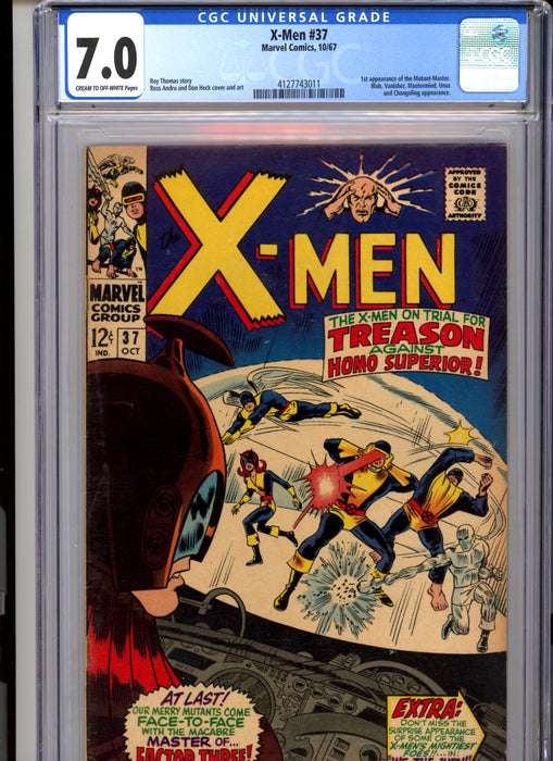CGC 7.0 X-Men #37 1st app of Mutant-Master