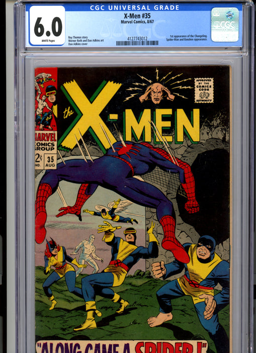 CGC 6.0 X-Men #35 1st Appearance of the Changeling. Spider-Man Appearance
