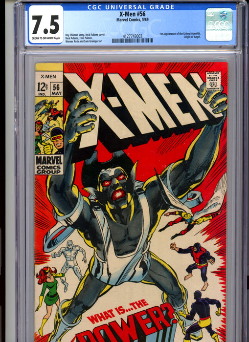 CGC 7.5 X-Men #56 1st Appearance of the Living Monolith. Origin of Angel