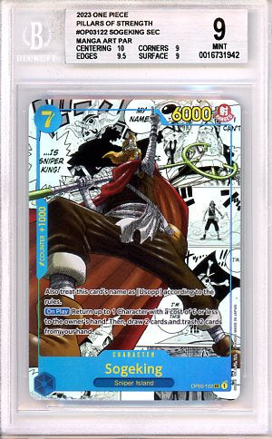 BGS 9 MINT Sogeking OP03-122 SEC Manga