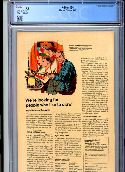 CGC 7.5 X-Men #54 1st Appearance of Alex Summers & Living Pharaoh