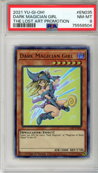 PSA 8 NM-MT Dark Magician Girl 2021 YUGIOH! #EN035 Lost Art Promotion