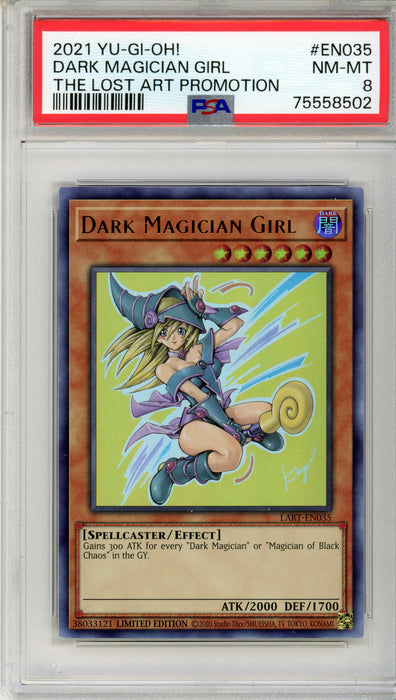 PSA 8 NM-MT Dark Magician Girl 2021 YUGIOH! #EN035 Lost Art Promotion