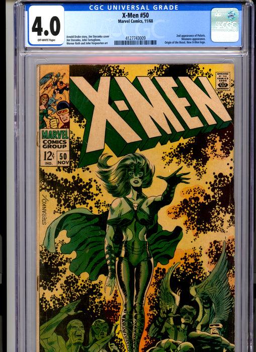 CGC 4.0 X-Men #50 2nd Appearance of Polaris. New X-Men logo.