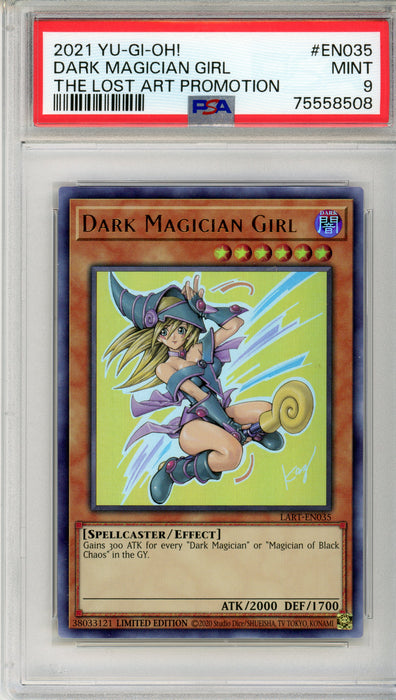 PSA 9 MINT Dark Magician Girl 2021 YUGIOH! #EN035 Lost Art Promotion