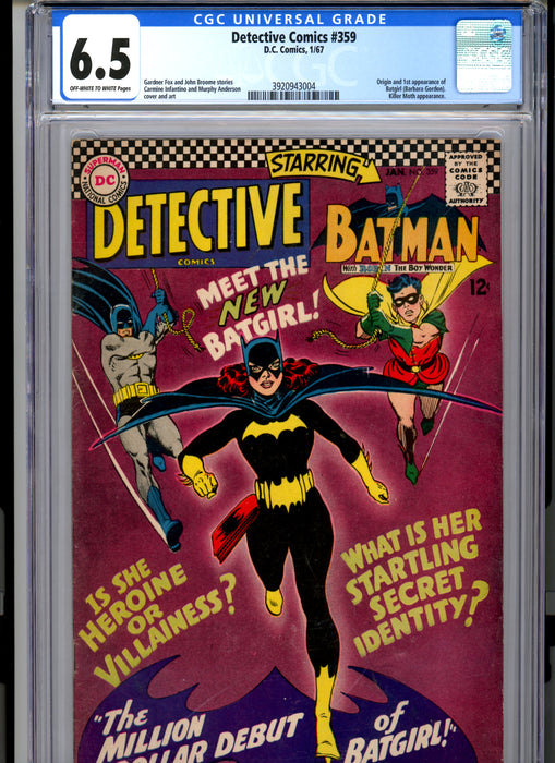 CGC 6.5 Detective Comics #359 Origin & 1st App of Batgirl (Barbara Gordon)