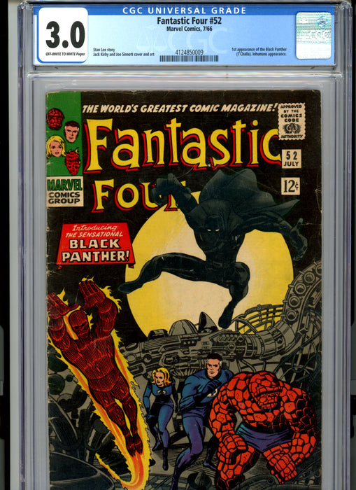 CGC 3.0 Fantastic Four #52 1st App of Black Panther