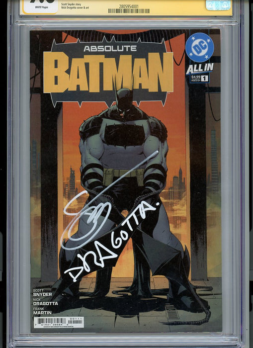 CGC Signature Series - Absolute Batman #1 - Signed Nick Dragotta & Scott Snyder