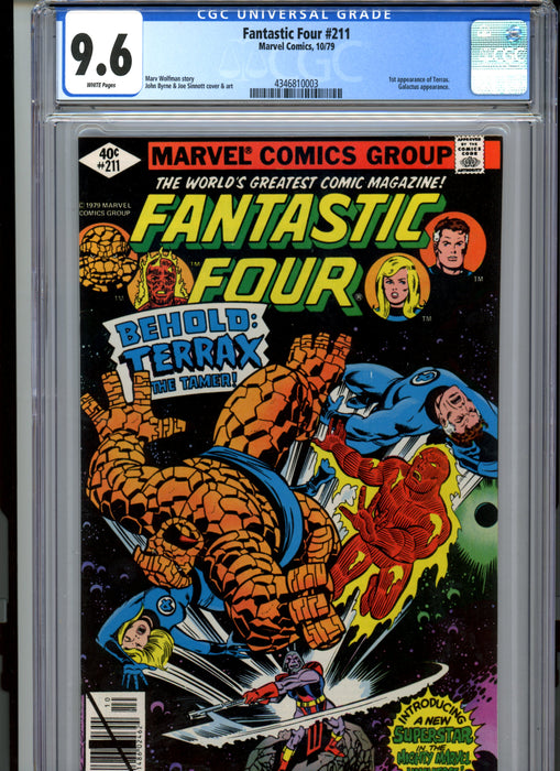 CGC 9.6 Fantastic Four #211 1st Appearance of Terrax. Galactus Appearance