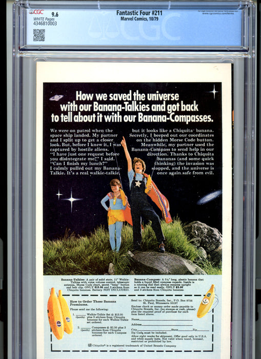 CGC 9.6 Fantastic Four #211 1st Appearance of Terrax. Galactus Appearance