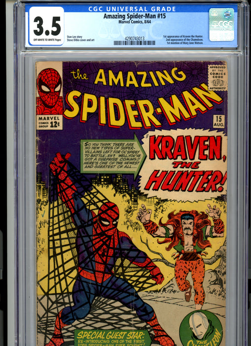 CGC 3.5 Amazing Spider-Man #15 1st Appearance Kraven the Hunter