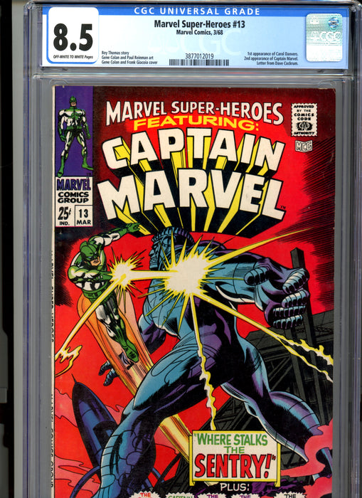CGC 8.5 Marvel Super-Heroes #13 1st Appearance of Carol Danvers. 2nd Captain Marvel