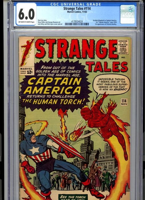 CGC 6.0 Strange Tales #114 1st Captain America since 1954 1st Victoria Bentley
