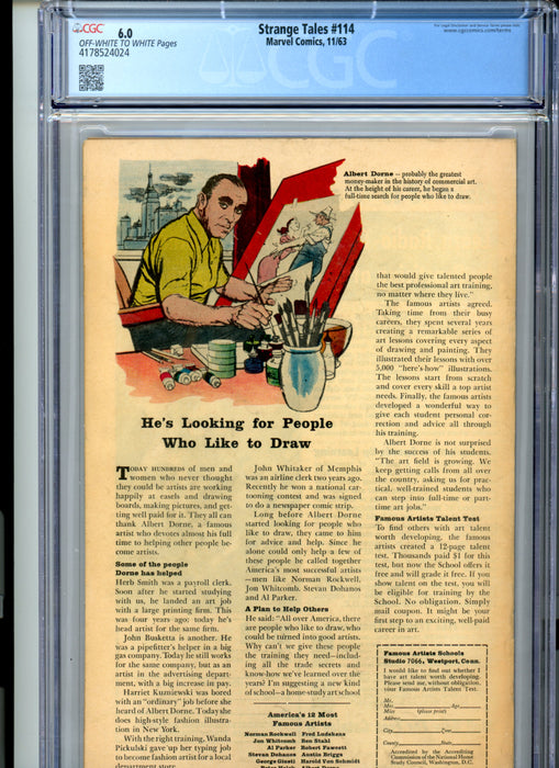 CGC 6.0 Strange Tales #114 1st Captain America since 1954 1st Victoria Bentley