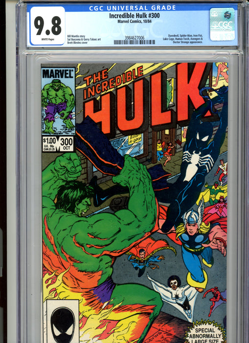 CGC 9.8 Incredible Hulk #300 Daredevil, Spider-Man, Avengers Appearance