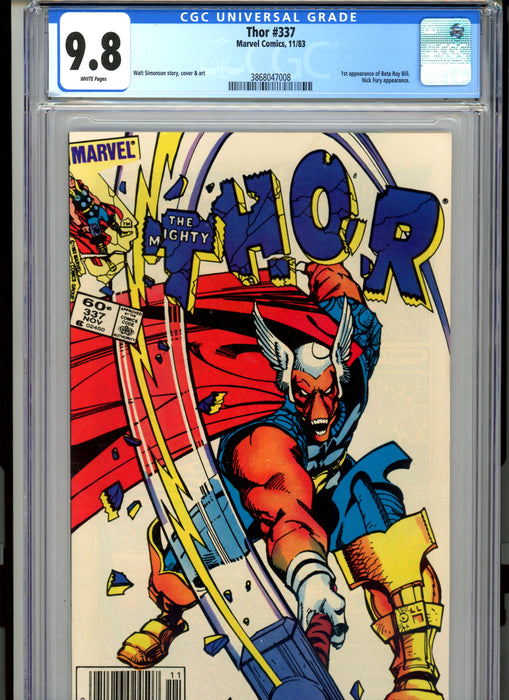 CGC 9.8 Thor #337 News Stand 1st App of Beta Ray Bill.