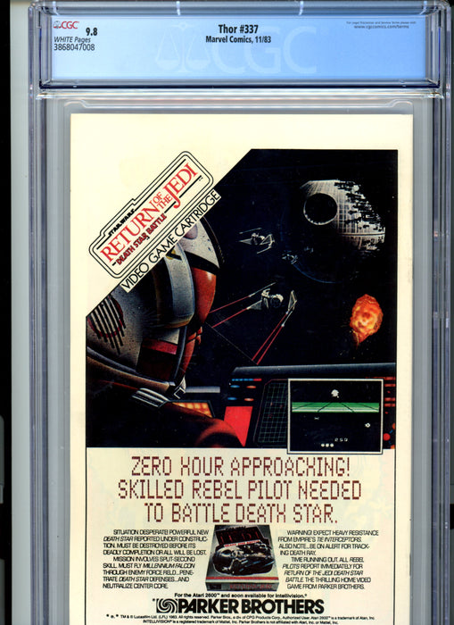 CGC 9.8 Thor #337 News Stand 1st App of Beta Ray Bill.