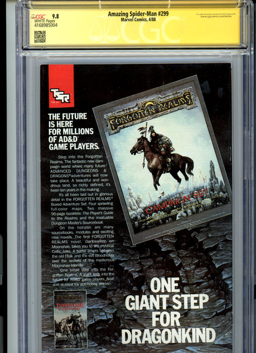 CGC 9.8 Signature Series Amazing Spider-Man #299 McFarlane Signature Venom Cameo