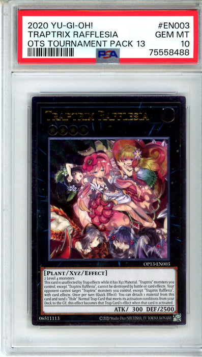 PSA 10 GEM MT Traptrix Rafflesia Yugioh! #EN003 OTS Pack 13