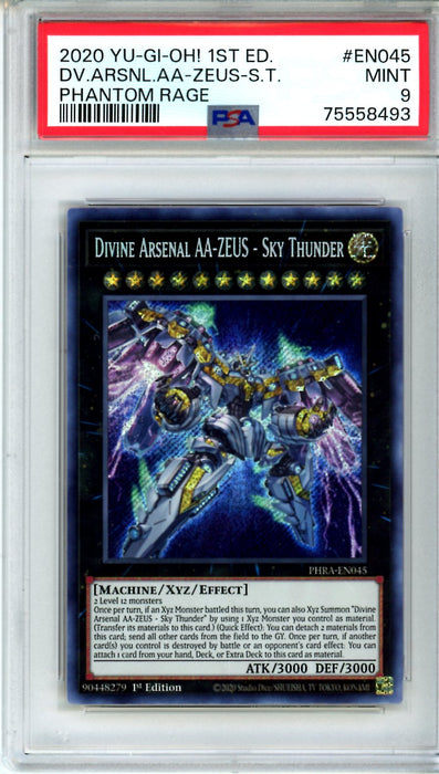 PSA 9 MINT Divine Arsenal AA-ZEUS - Sky Thunder 2020 YUGIOH 1st ed Phantom Rage #EN045