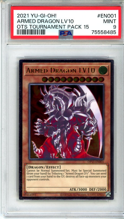 PSA 9 MINT ARMED Dragon LV 10 2021 Yugioh! #EN001 OTS 15