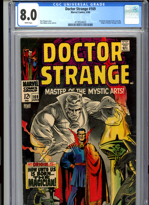 CGC 8.0 Doctor Strange #169 1st Doctor Strange in his own Title.