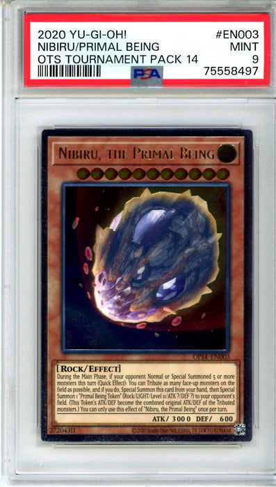 PSA 9 MINT Nibiru, the Primal Being 2020 Yugioh! OTS 14 #EN003