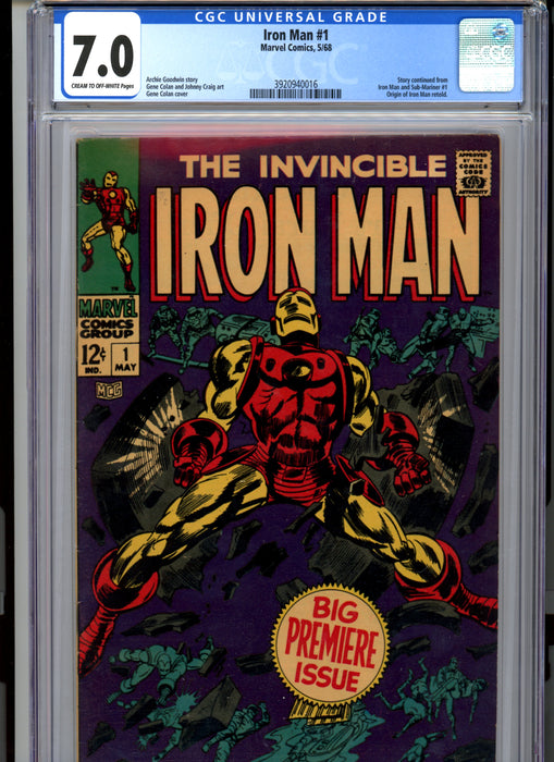 CGC 7.0 Iron Man #1 Premiere Issue Origin Retold
