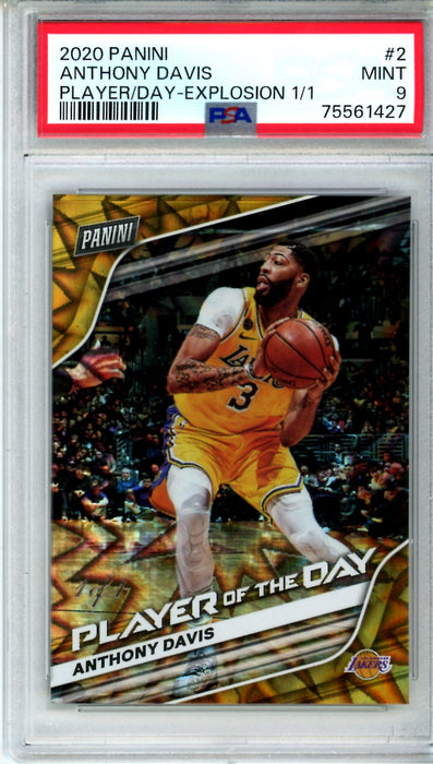PSA 9 MINT Anthony Davis #2 2020 Panini Player of the Day Explosion 1/1