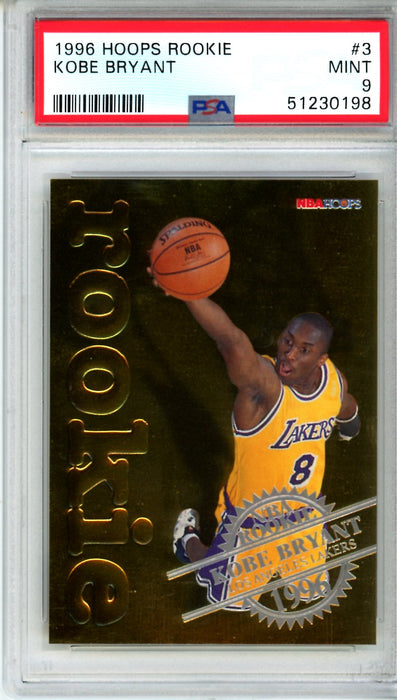 PSA 9 MINT Kobe Bryant 1996 Hoops Rookie #3