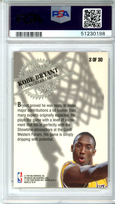PSA 9 MINT Kobe Bryant 1996 Hoops Rookie #3