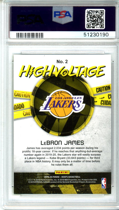 PSA 10 GEM-MT LeBron James 2019 Panini Hoops #2 High Voltage