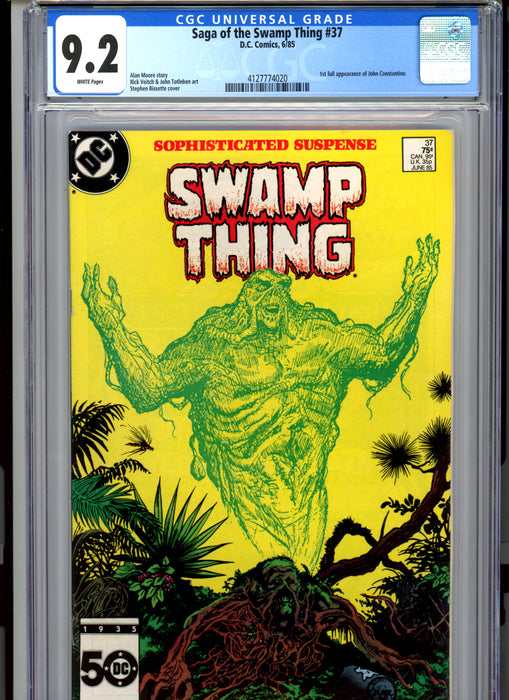 CGC 9.2 Saga of the Swamp Thing #37 1st full app Constantine